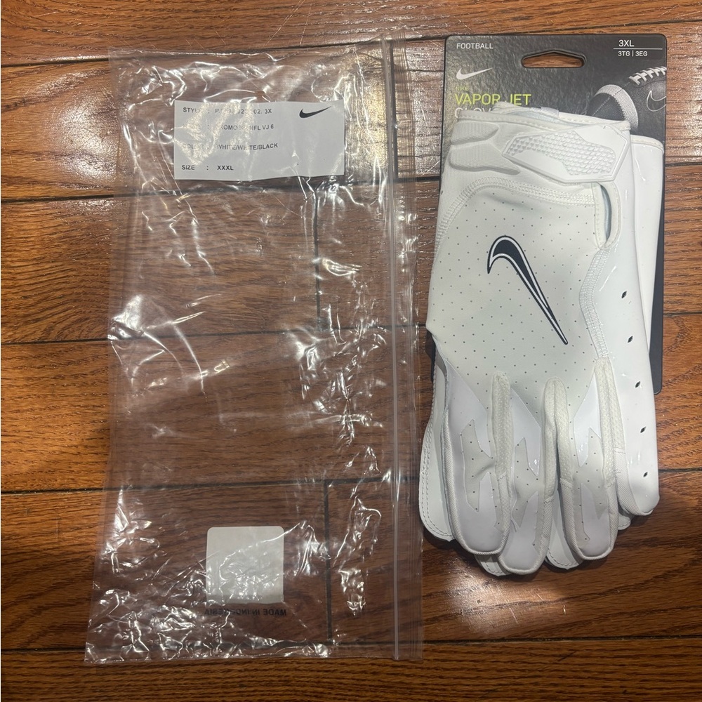NIKE VAPOR JET 6.0 NFL TEAM ISSUED PLAYER ISSUED FOOTBALL GLOVES RARE 3XL